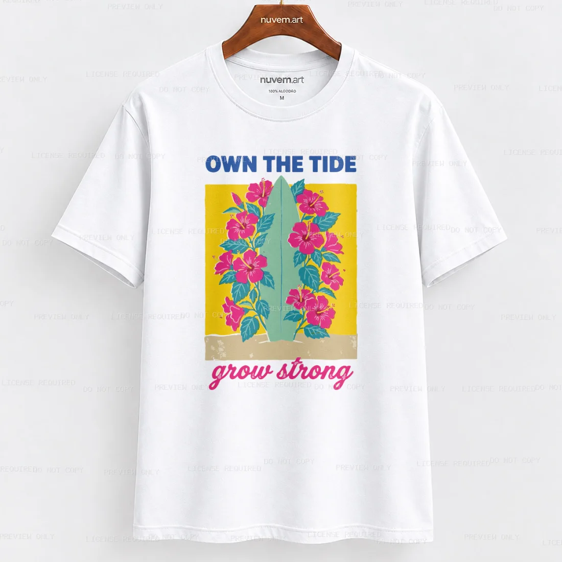 Estampa de Camiseta Termocolante Digital DTF Pronta Para Aplicar na Roupa Moda Feminina 2026 Premium | Mar e Frase