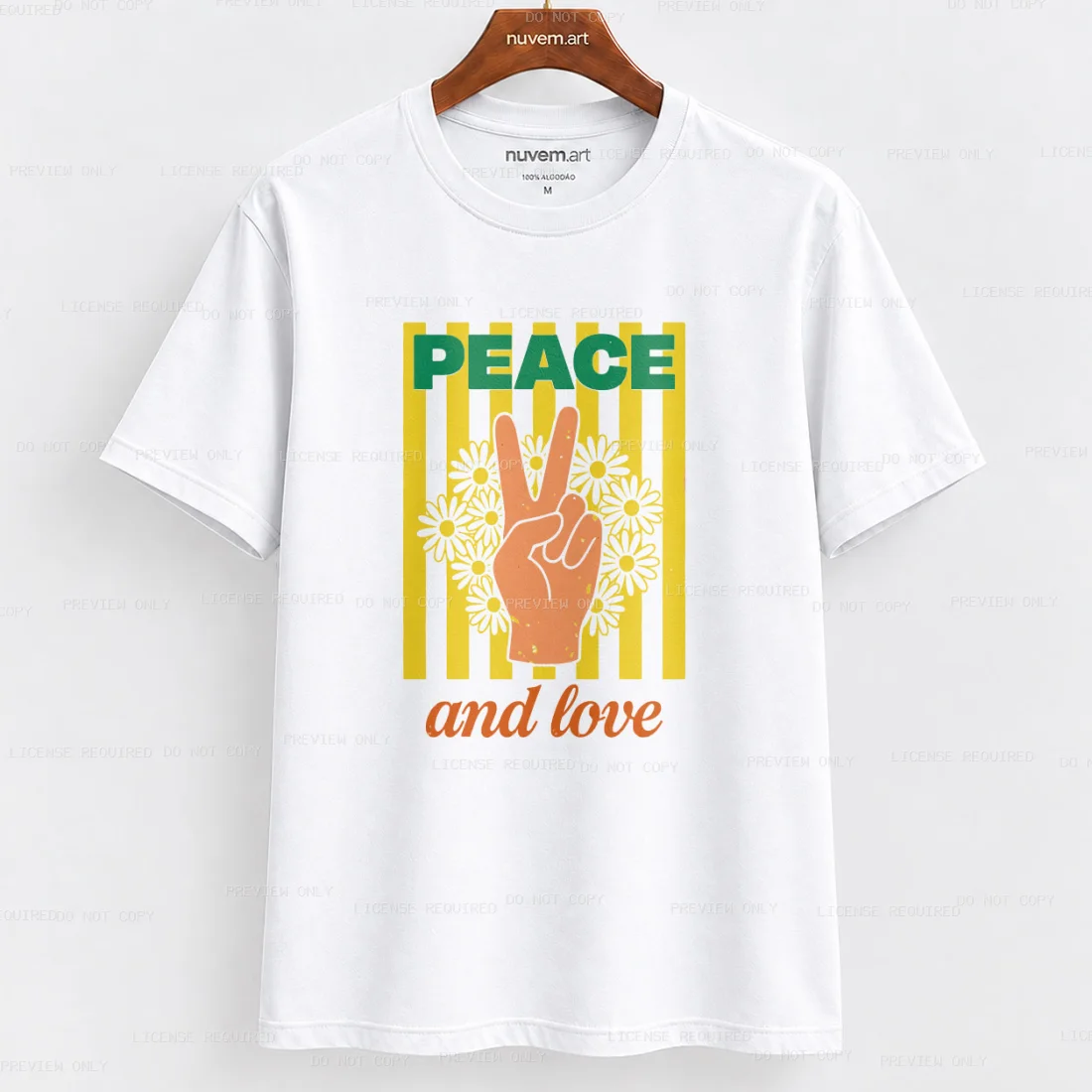 Estampa de Camiseta Termocolante Digital DTF Pronta Para Aplicar na Roupa Moda Feminina 2026 Premium | Flores e Paz