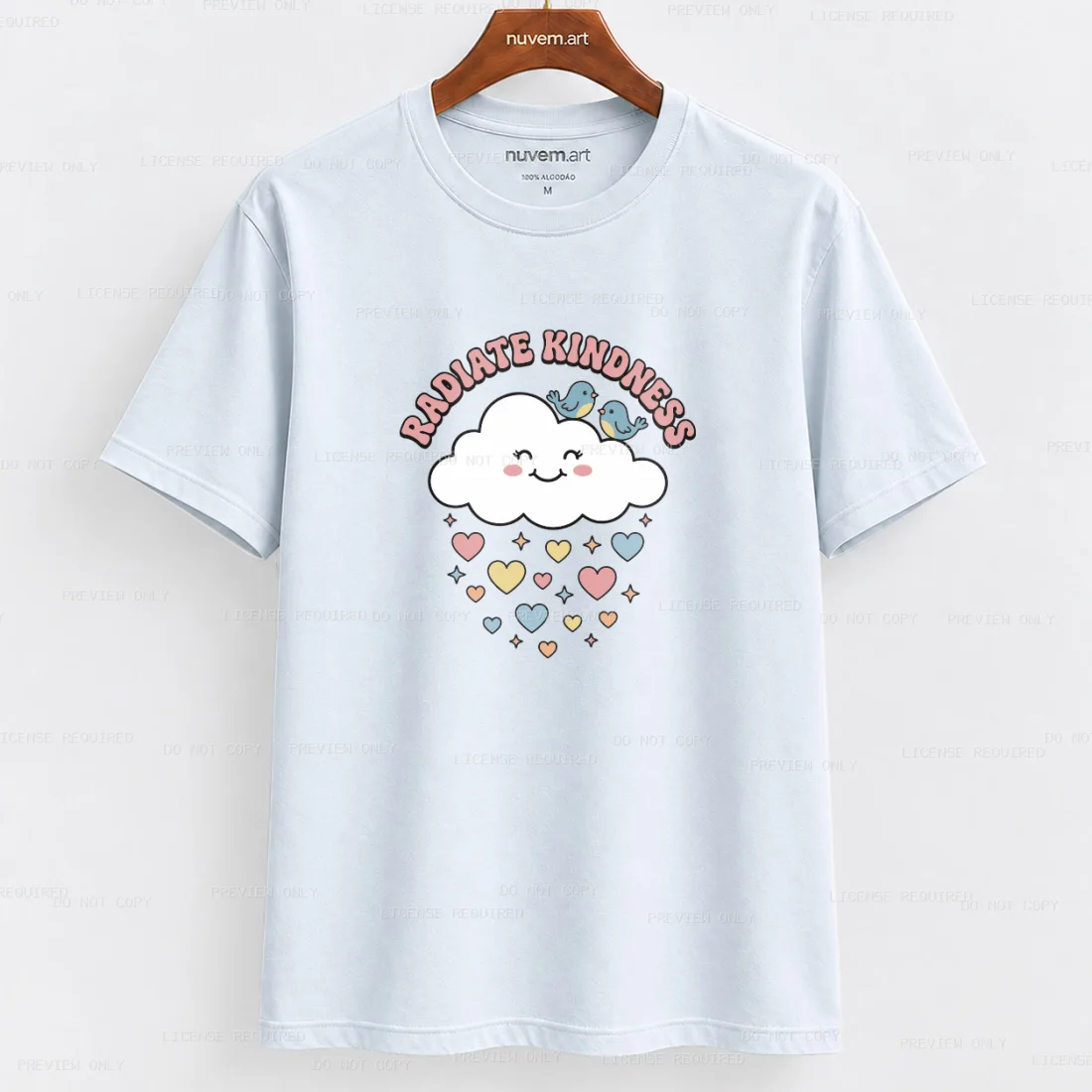 Estampa de Camiseta Termocolante Digital DTF Pronta Para Aplicar na Roupa Moda Feminina 2026 Premium | Nuvem e Frase