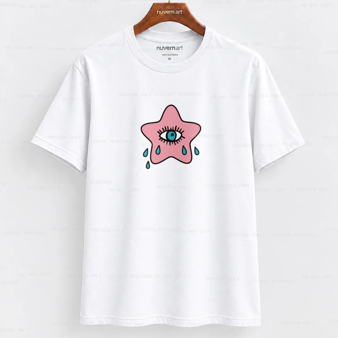 Estampa de Camiseta Termocolante Digital DTF Pronta Para Aplicar na Roupa Moda Feminina 2026 Premium | Estrela Rosa