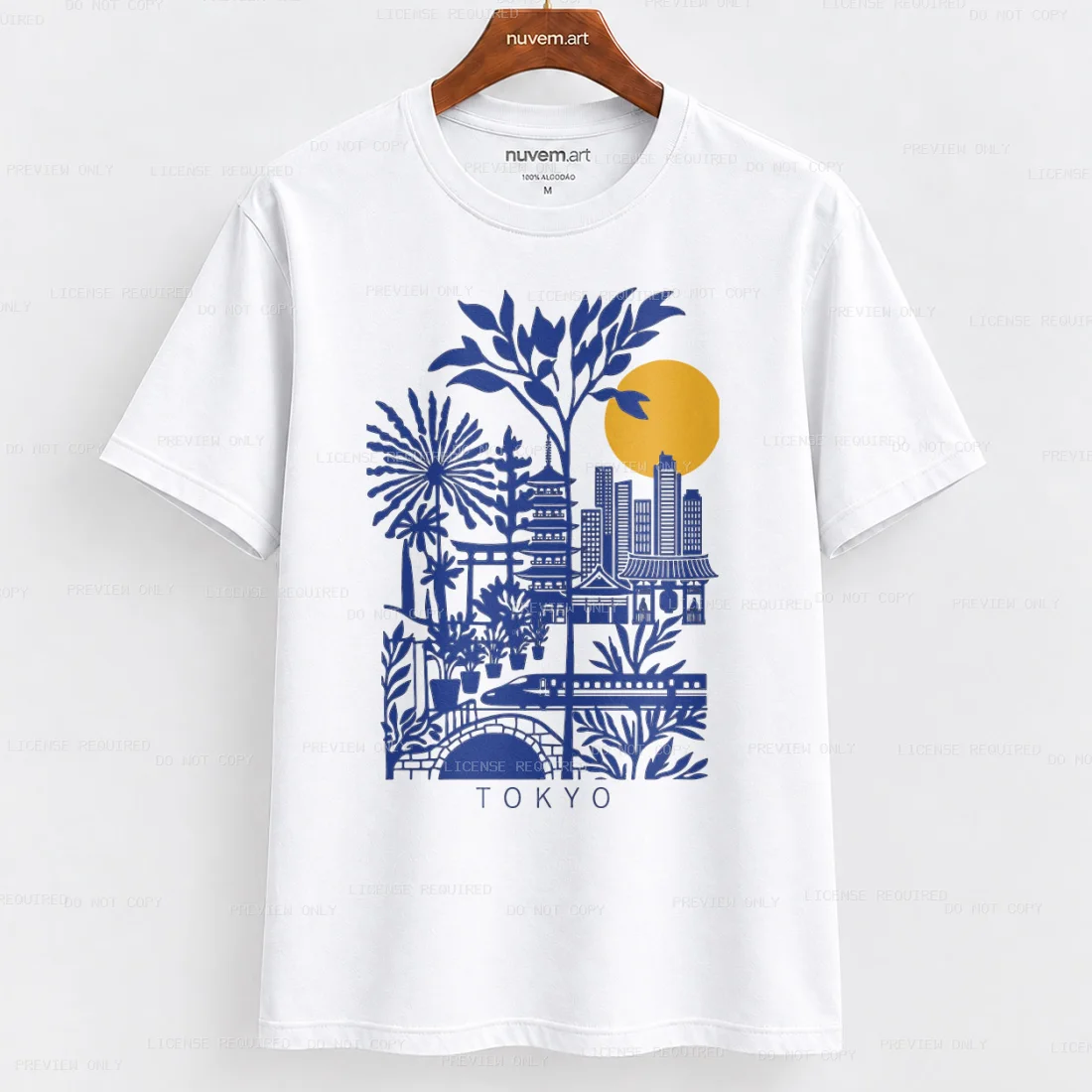 Estampa de Camiseta Termocolante Digital DTF Pronta Para Aplicar na Roupa Moda Feminina 2026 Premium | Tóquio e Viagem
