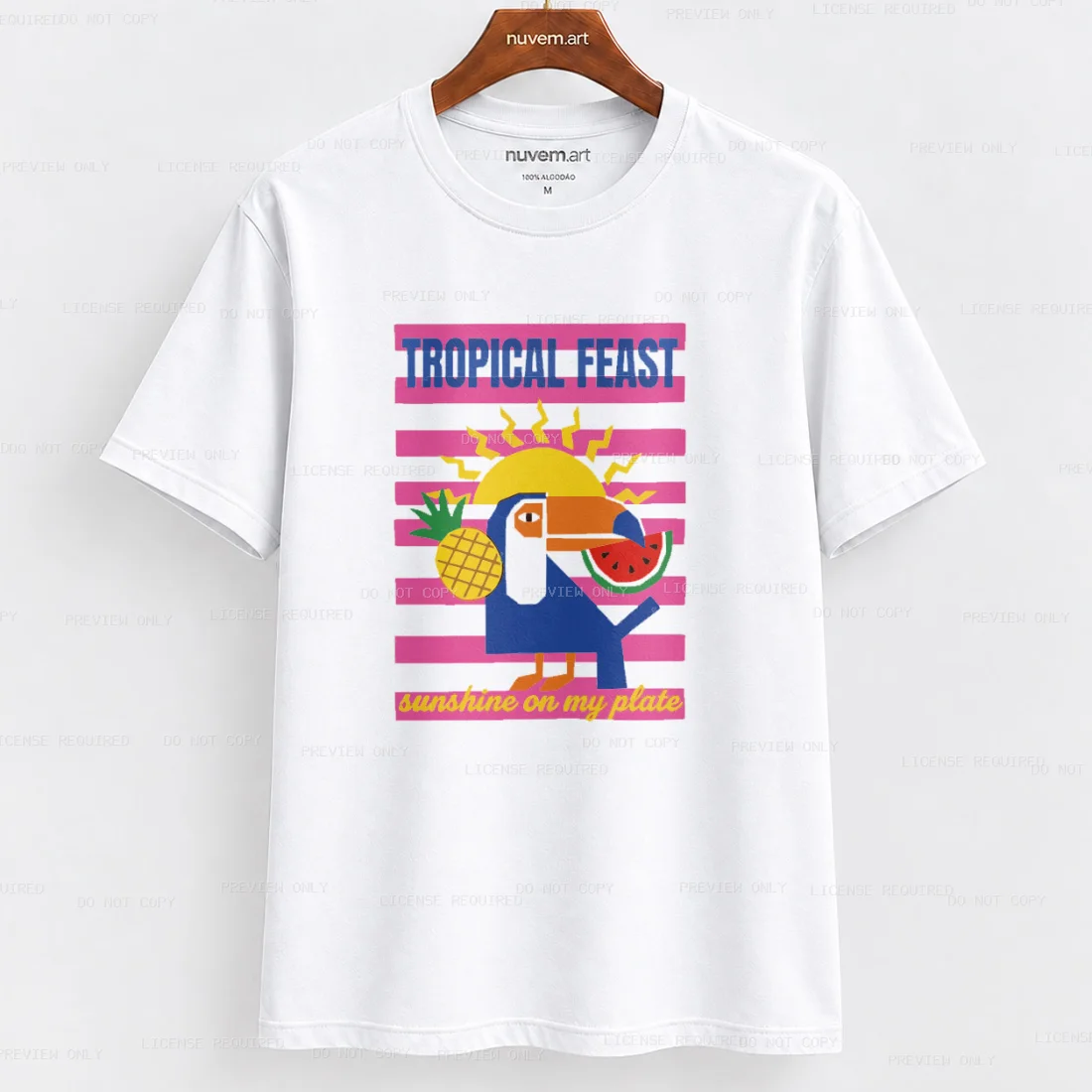 Estampa de Camiseta Termocolante Digital DTF Pronta Para Aplicar na Roupa Moda Feminina 2026 Premium | Frutas Tropicais