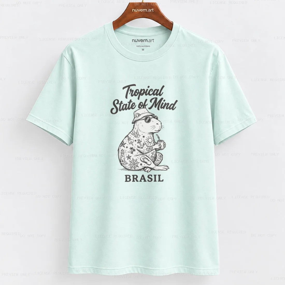 Estampa de Camiseta Termocolante Digital DTF Pronta Para Aplicar na Roupa Moda Feminina 2026 Premium | Folhas e Frase 2