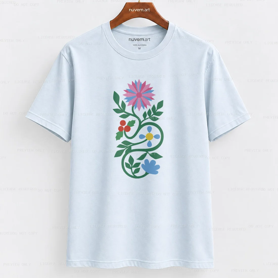 Estampa de Camiseta Termocolante Digital DTF Pronta Para Aplicar na Roupa Moda Feminina 2026 Premium | Flores Selvagen 2