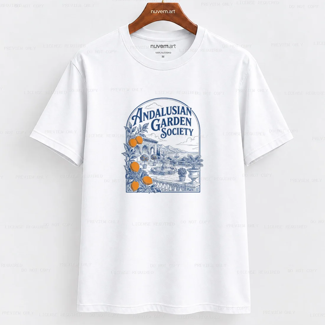 Estampa de Camiseta Termocolante Digital DTF Pronta Para Aplicar na Roupa Moda Feminina 2026 Premium | Azulejo Floral
