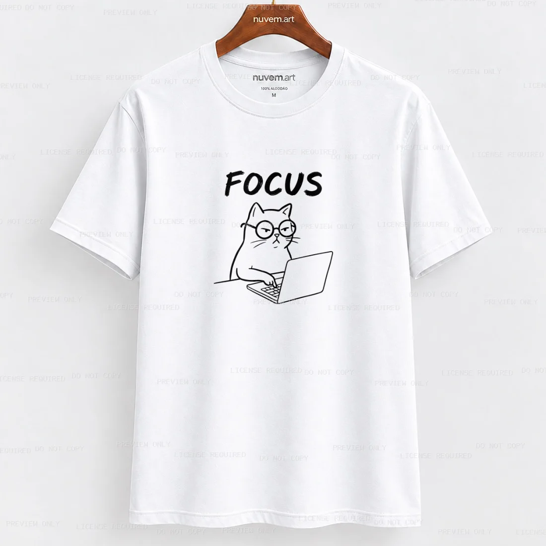 Estampa de Camiseta Termocolante Digital DTF Pronta Para Aplicar na Roupa Moda Feminina 2026 Premium | Gato e Frase 1