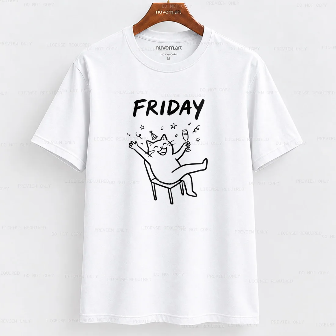Estampa de Camiseta Termocolante Digital DTF Pronta Para Aplicar na Roupa Moda Feminina 2026 Premium | Gato Divertido