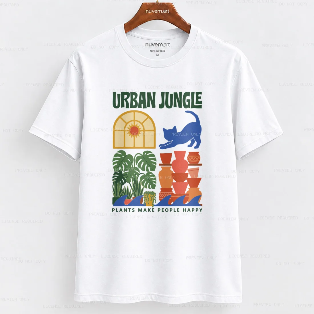 Estampa de Camiseta Termocolante Digital DTF Pronta Para Aplicar na Roupa Moda Feminina 2026 Premium | Selva em Grade