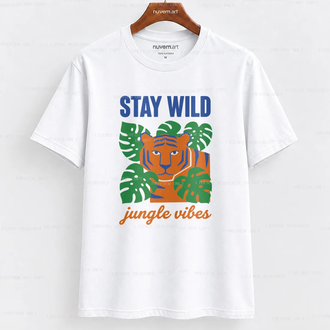 Estampa de Camiseta Termocolante Digital DTF Pronta Para Aplicar na Roupa Moda Feminina 2026 Premium | Folhas da Selva