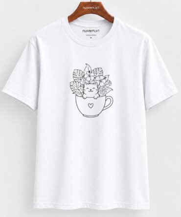 Estampa de Camiseta Termocolante Digital DTF Pronta Para Aplicar na Roupa Moda Feminina 2026 Premium | Gato Fofo