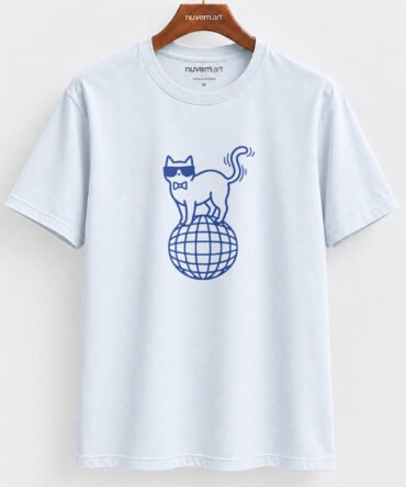 Estampa de Camiseta Termocolante Digital DTF Pronta Para Aplicar na Roupa Moda Feminina 2026 Premium | Gato Ilustrado 2