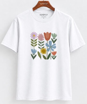 Estampa de Camiseta Termocolante Digital DTF Pronta Para Aplicar na Roupa Moda Feminina 2026 Premium | Flores Colorida 2