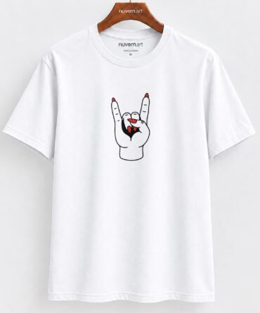 Estampa de Camiseta Termocolante Digital DTF Pronta Para Aplicar na Roupa Moda Feminina 2026 Premium | Mão e Rock