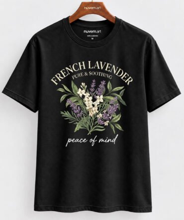 Estampa de Camiseta Termocolante Digital DTF Pronta Para Aplicar na Roupa Moda Feminina 2026 Premium | Lavanda e Frase 1