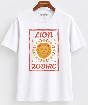 Estampa de Camiseta Termocolante Digital DTF Pronta Para Aplicar na Roupa Moda Feminina 2026 Premium | Leão e Zodíaco