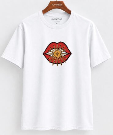 Estampa de Camiseta Termocolante Digital DTF Pronta Para Aplicar na Roupa Moda Feminina 2026 Premium | Lábios e Estrelas