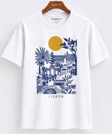 Estampa de Camiseta Termocolante Digital DTF Pronta Para Aplicar na Roupa Moda Feminina 2026 Premium | Lisboa e Viagem
