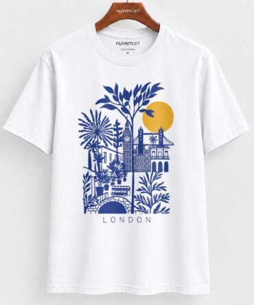 Estampa de Camiseta Termocolante Digital DTF Pronta Para Aplicar na Roupa Moda Feminina 2026 Premium | Londres e Viagem