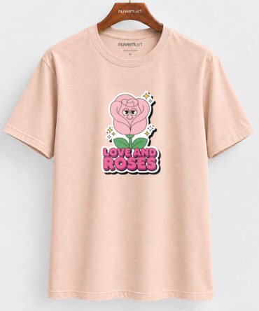 Estampa de Camiseta Termocolante Digital DTF Pronta Para Aplicar na Roupa Moda Feminina 2026 Premium | Rosas e Amor