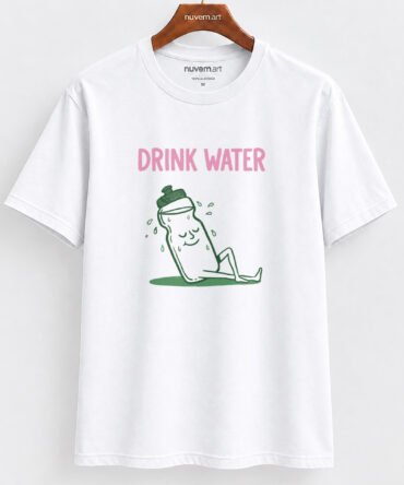 Estampa de Camiseta Termocolante Digital DTF Pronta Para Aplicar na Roupa Moda Feminina 2026 Premium | Água e Frase