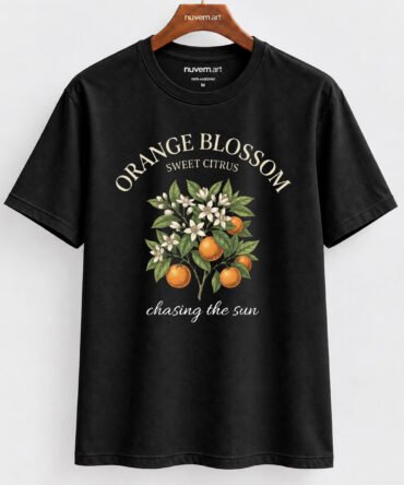 Estampa de Camiseta Termocolante Digital DTF Pronta Para Aplicar na Roupa Moda Feminina 2026 Premium | Laranjas e Flores
