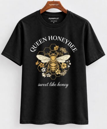 Estampa de Camiseta Termocolante Digital DTF Pronta Para Aplicar na Roupa Moda Feminina 2026 Premium | Abelha e Frase