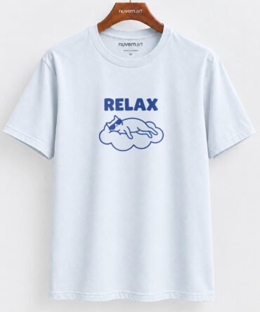 Estampa de Camiseta Termocolante Digital DTF Pronta Para Aplicar na Roupa Moda Feminina 2026 Premium | Gato Relaxante 2
