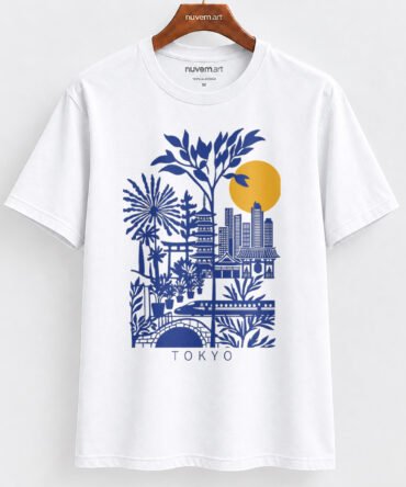 Estampa de Camiseta Termocolante Digital DTF Pronta Para Aplicar na Roupa Moda Feminina 2026 Premium | Tóquio e Viagem