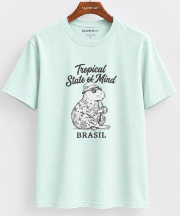 Estampa de Camiseta Termocolante Digital DTF Pronta Para Aplicar na Roupa Moda Feminina 2026 Premium | Folhas e Frase 2