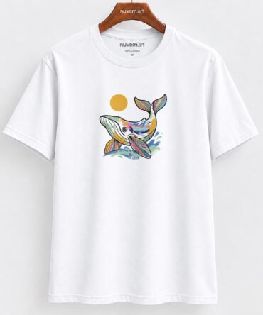 Estampa de Camiseta Termocolante Digital DTF Pronta Para Aplicar na Roupa Moda Feminina 2026 Premium | Baleia Colorida