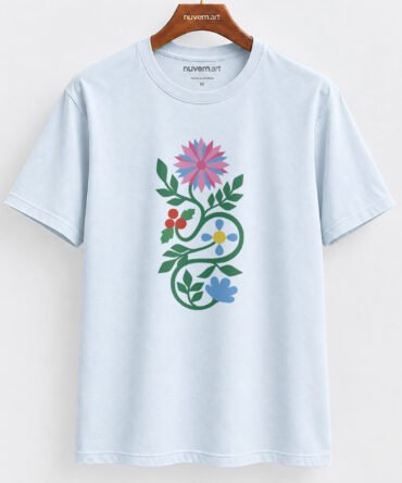 Estampa de Camiseta Termocolante Digital DTF Pronta Para Aplicar na Roupa Moda Feminina 2026 Premium | Flores Selvagen 2